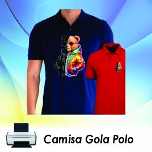 CAMISETA POLO cores escuras PIQUET Piquet Gola Polo  DTF Têxtil  Imagem Meramente ilustrativa