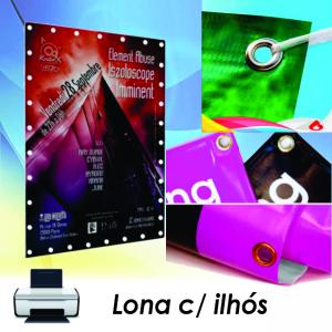 LONA COM ILHÓS 380G  por m² Lona 380g M² 4x0 Brilho Reforço e Ilhós imagem Meramente Ilustrativa